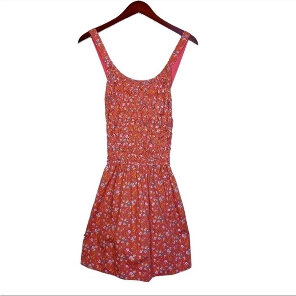 Free PEOPLE NWT Petunia Backless Floral Mini Dress Size Small in Poppy Combo - Picture 2 of 15